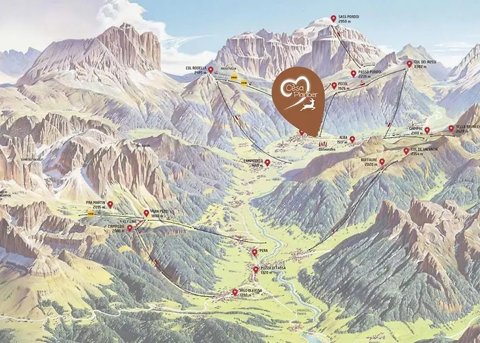 Cesa Planber Mountain View Ski-in Ski-out Bed & Breakfast Canazei